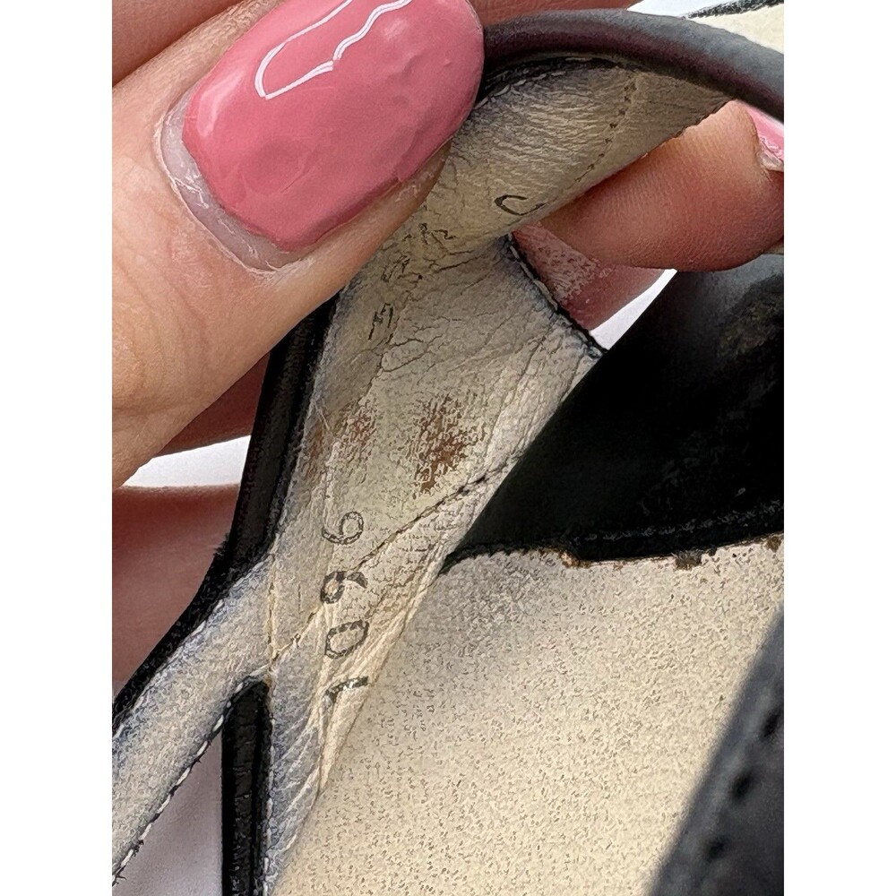 Gucci Black Leather & Canvas Kitten Heels Vintage Y2K Size EU 35.5 - Picture 10 of 13